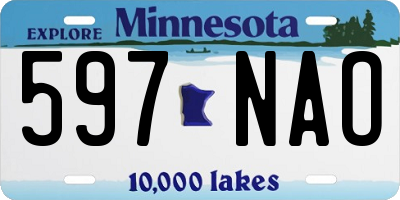 MN license plate 597NAO
