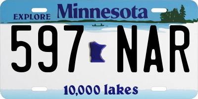 MN license plate 597NAR