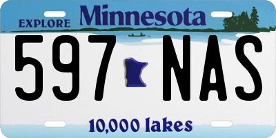 MN license plate 597NAS