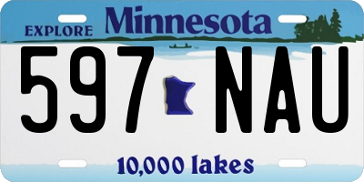 MN license plate 597NAU