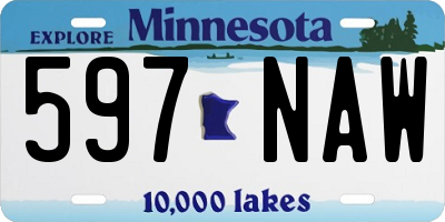 MN license plate 597NAW