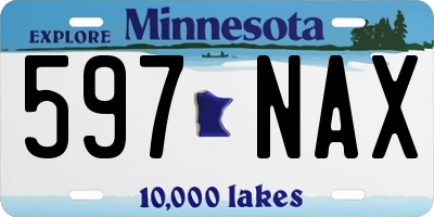 MN license plate 597NAX