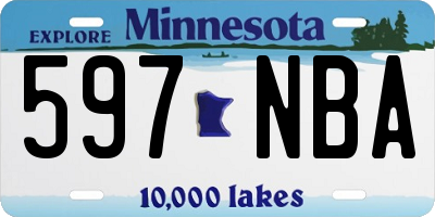 MN license plate 597NBA