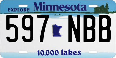 MN license plate 597NBB