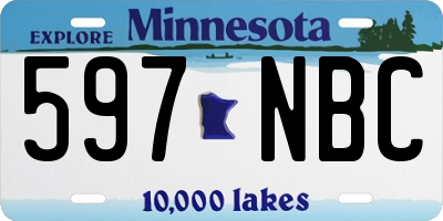 MN license plate 597NBC