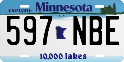 MN license plate 597NBE