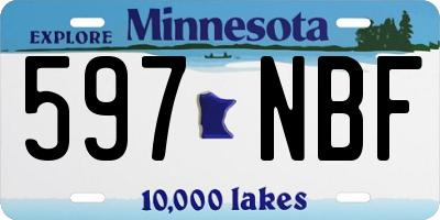 MN license plate 597NBF