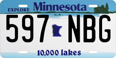 MN license plate 597NBG