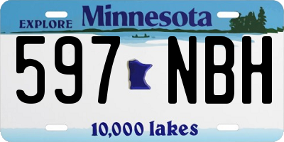 MN license plate 597NBH