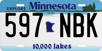 MN license plate 597NBK