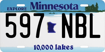 MN license plate 597NBL