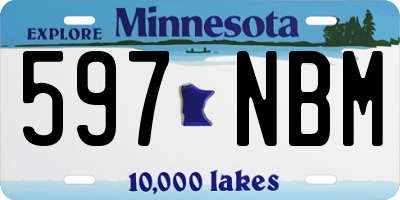 MN license plate 597NBM