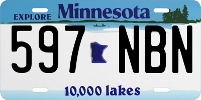MN license plate 597NBN