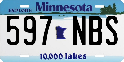 MN license plate 597NBS