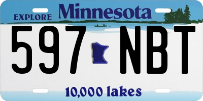 MN license plate 597NBT