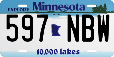 MN license plate 597NBW