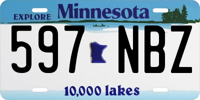 MN license plate 597NBZ