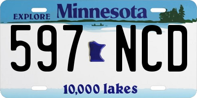MN license plate 597NCD