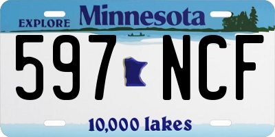 MN license plate 597NCF