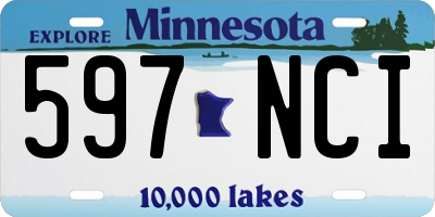 MN license plate 597NCI