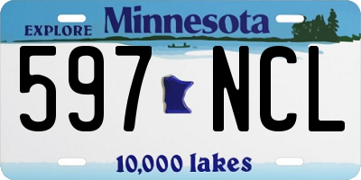 MN license plate 597NCL
