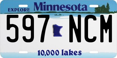 MN license plate 597NCM