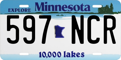 MN license plate 597NCR