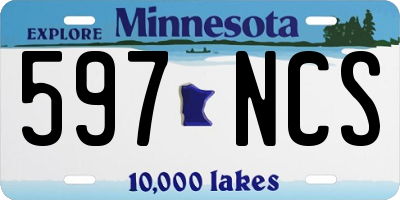 MN license plate 597NCS