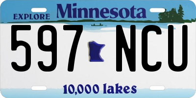 MN license plate 597NCU
