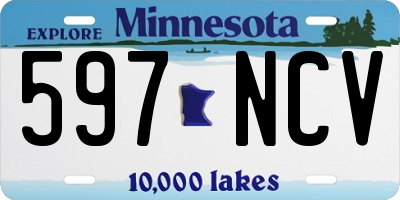 MN license plate 597NCV