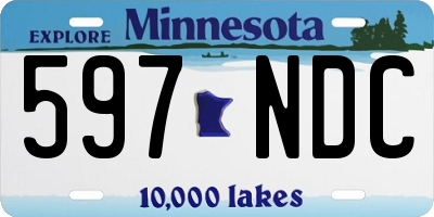 MN license plate 597NDC