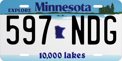 MN license plate 597NDG