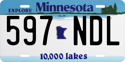 MN license plate 597NDL