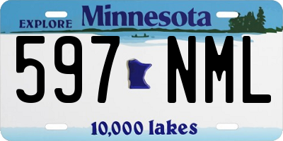 MN license plate 597NML