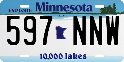MN license plate 597NNW