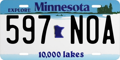 MN license plate 597NOA