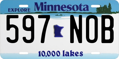 MN license plate 597NOB
