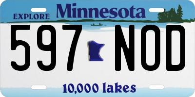 MN license plate 597NOD