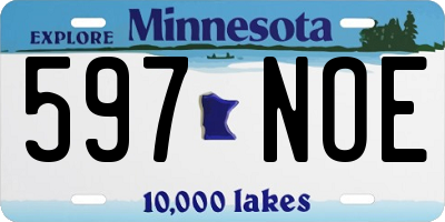 MN license plate 597NOE