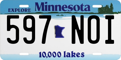 MN license plate 597NOI