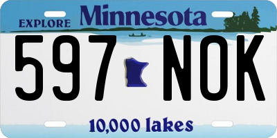MN license plate 597NOK