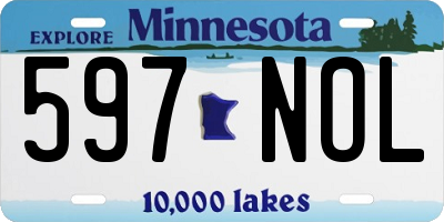 MN license plate 597NOL