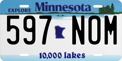 MN license plate 597NOM