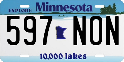 MN license plate 597NON