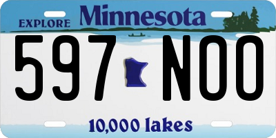 MN license plate 597NOO