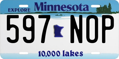 MN license plate 597NOP