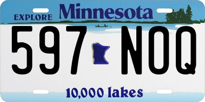 MN license plate 597NOQ