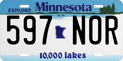 MN license plate 597NOR