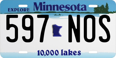 MN license plate 597NOS