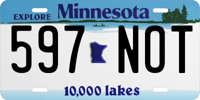 MN license plate 597NOT